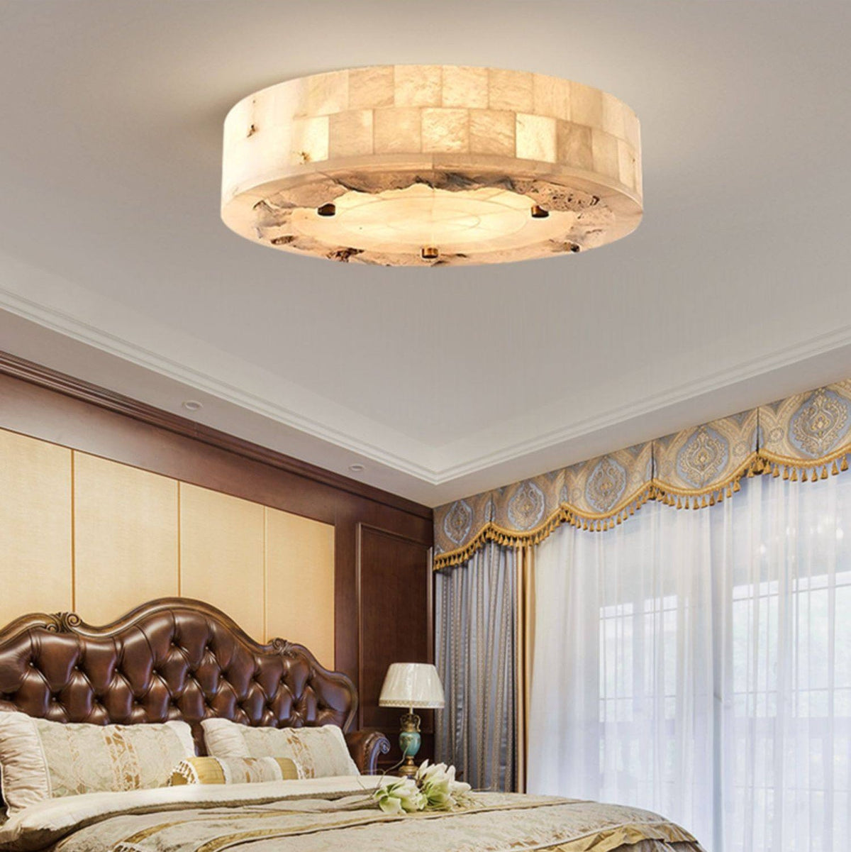 White and Brass Ceiling Light — Ceiling Light | Maison Monashee — view 9
