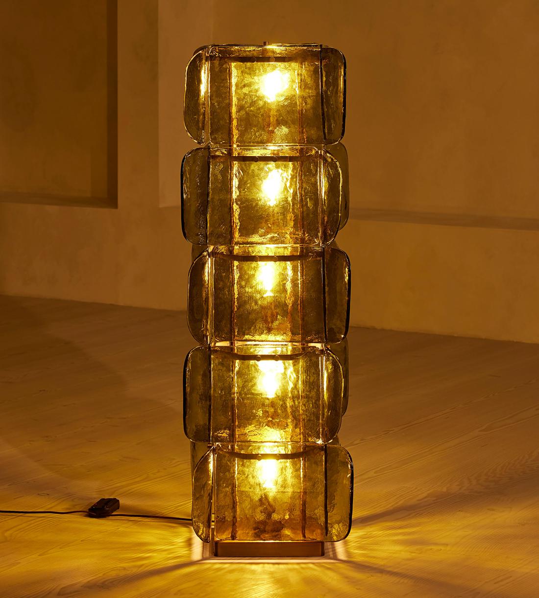 Glass and Gold Floor Lamp — Floor Lamp | Maison Monashee — view 11
