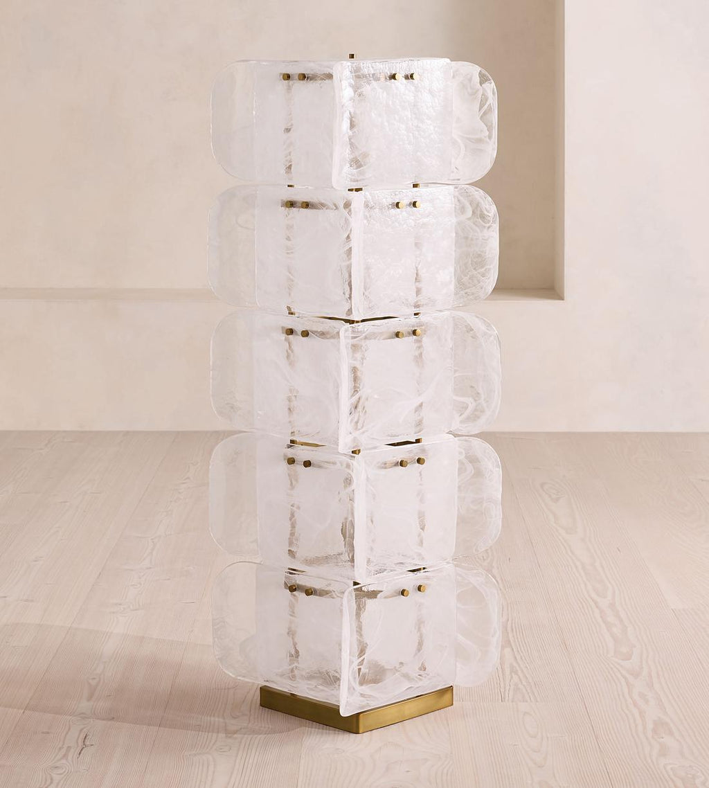 Glass and Gold Floor Lamp — Floor Lamp | Maison Monashee — view 12