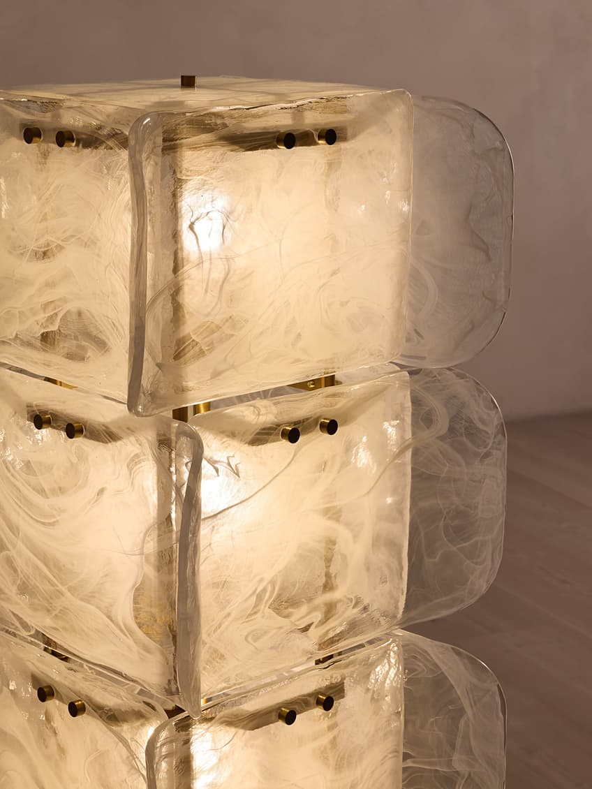 Glass and Gold Floor Lamp — Floor Lamp | Maison Monashee — view 14