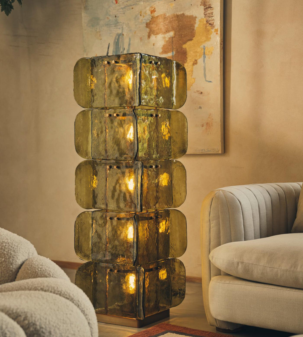 Glass and Gold Floor Lamp — Floor Lamp | Maison Monashee — view 6