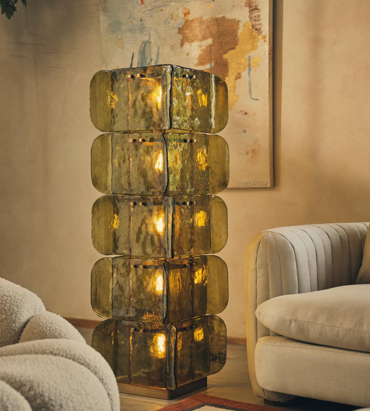 Glass and Gold Floor Lamp — Floor Lamp | Maison Monashee — view 6