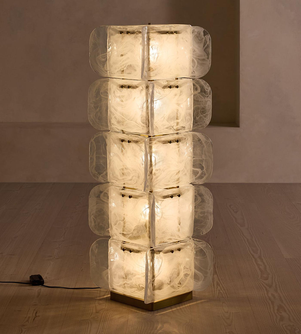 Glass and Gold Floor Lamp — Floor Lamp | Maison Monashee — view 16