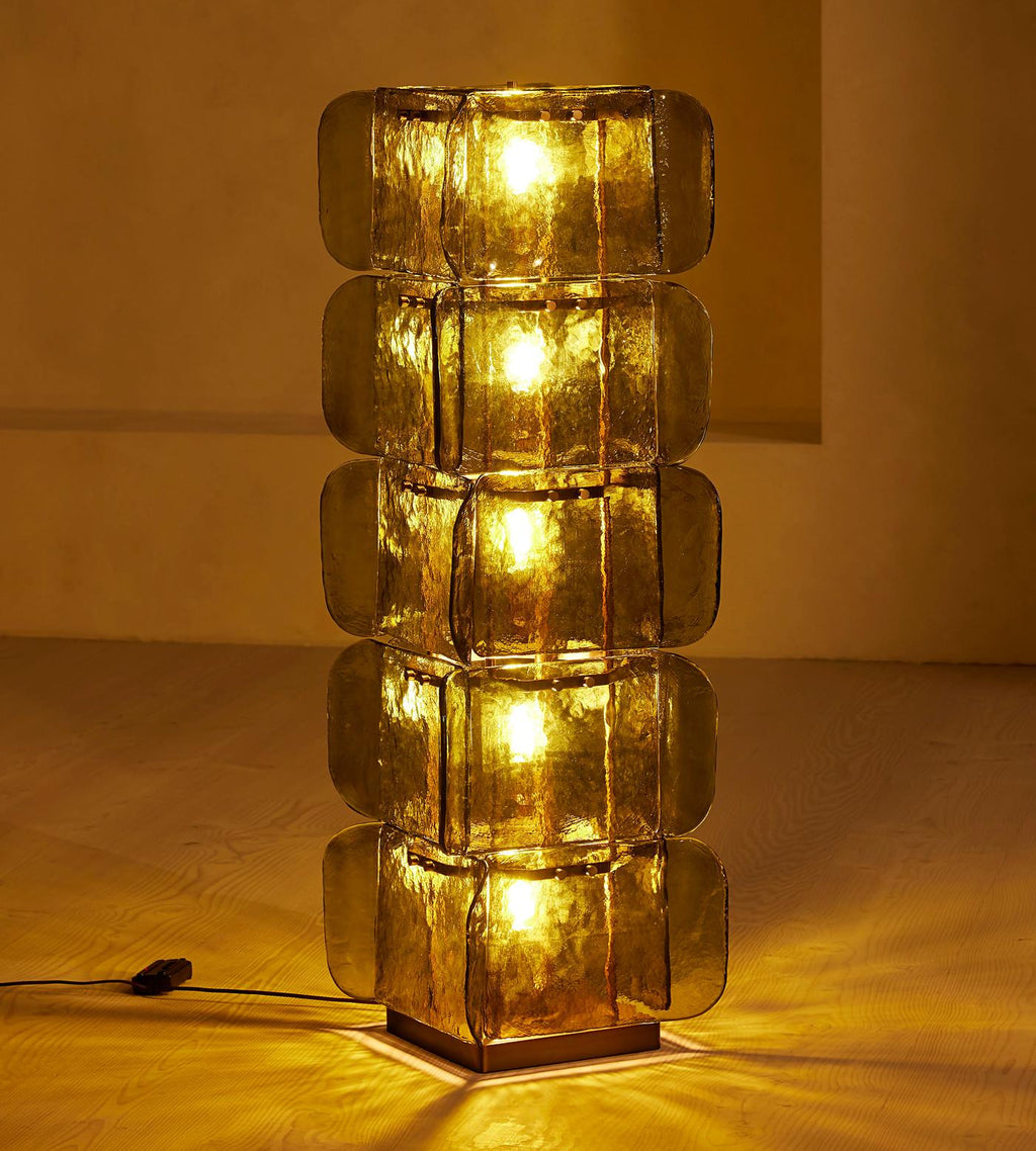 Glass and Gold Floor Lamp — Floor Lamp | Maison Monashee — view 9