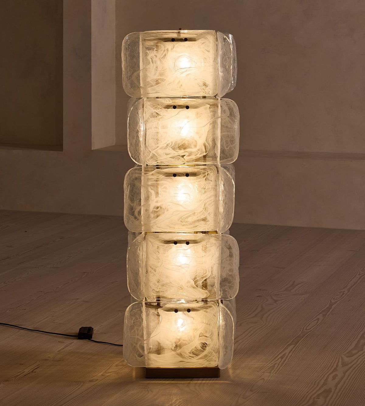 Glass and Gold Floor Lamp — Floor Lamp | Maison Monashee — view 18