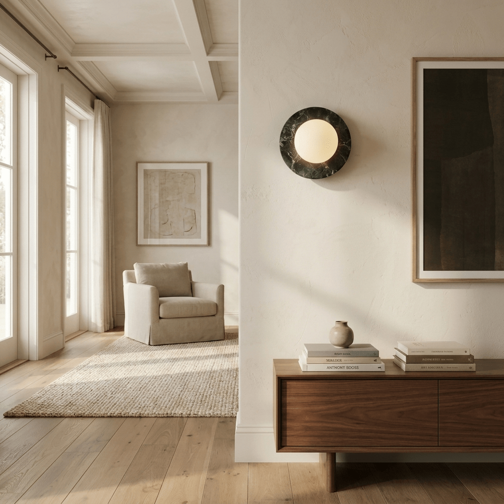Round Marble Sconce — Wall Sconce | Maison Monashee — view 9
