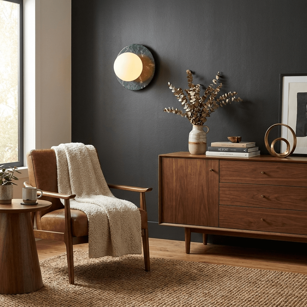 Round Marble Sconce — Wall Sconce | Maison Monashee — view 3