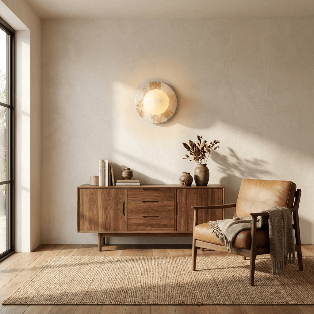 Round Marble Sconce — Wall Sconce | Maison Monashee — view 8