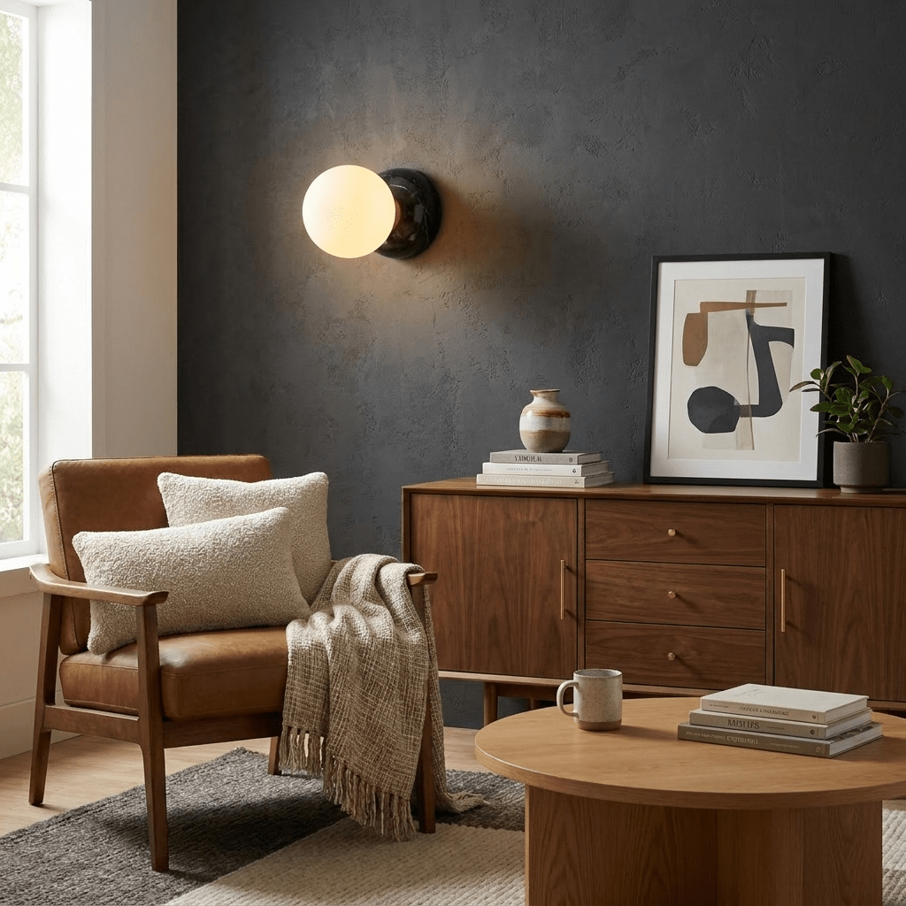 Frosted Globe Wall Sconce — Wall Sconce | Maison Monashee — view 7