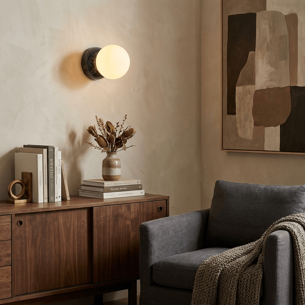 Frosted Globe Wall Sconce — Wall Sconce | Maison Monashee — view 3
