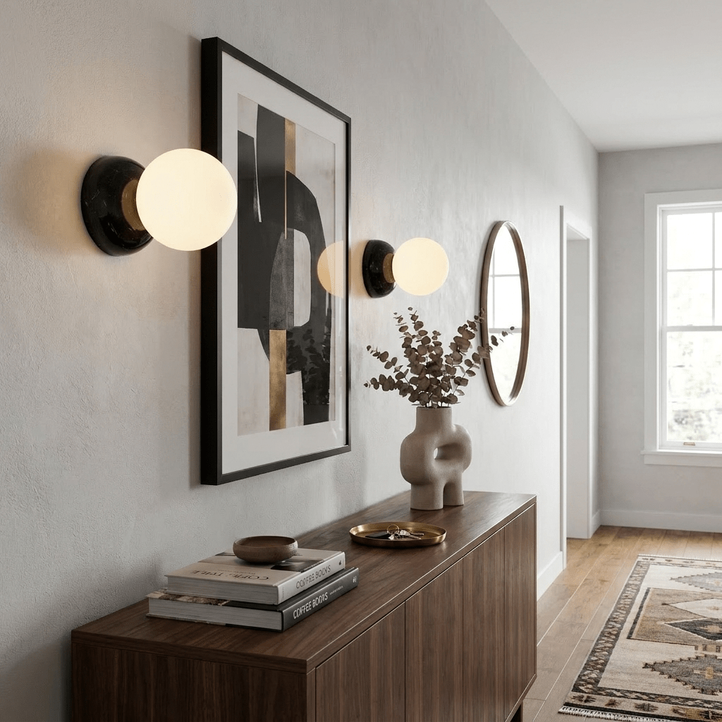 Frosted Globe Wall Sconce — Wall Sconce | Maison Monashee — view 2