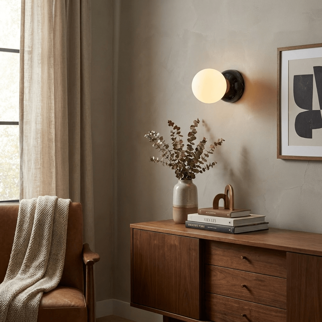 Frosted Globe Wall Sconce — Wall Sconce | Maison Monashee — view 4