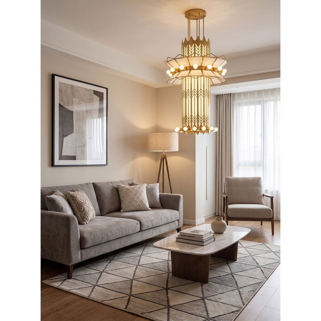 Black Art Deco Chandelier — Chandelier | Maison Monashee — view 14