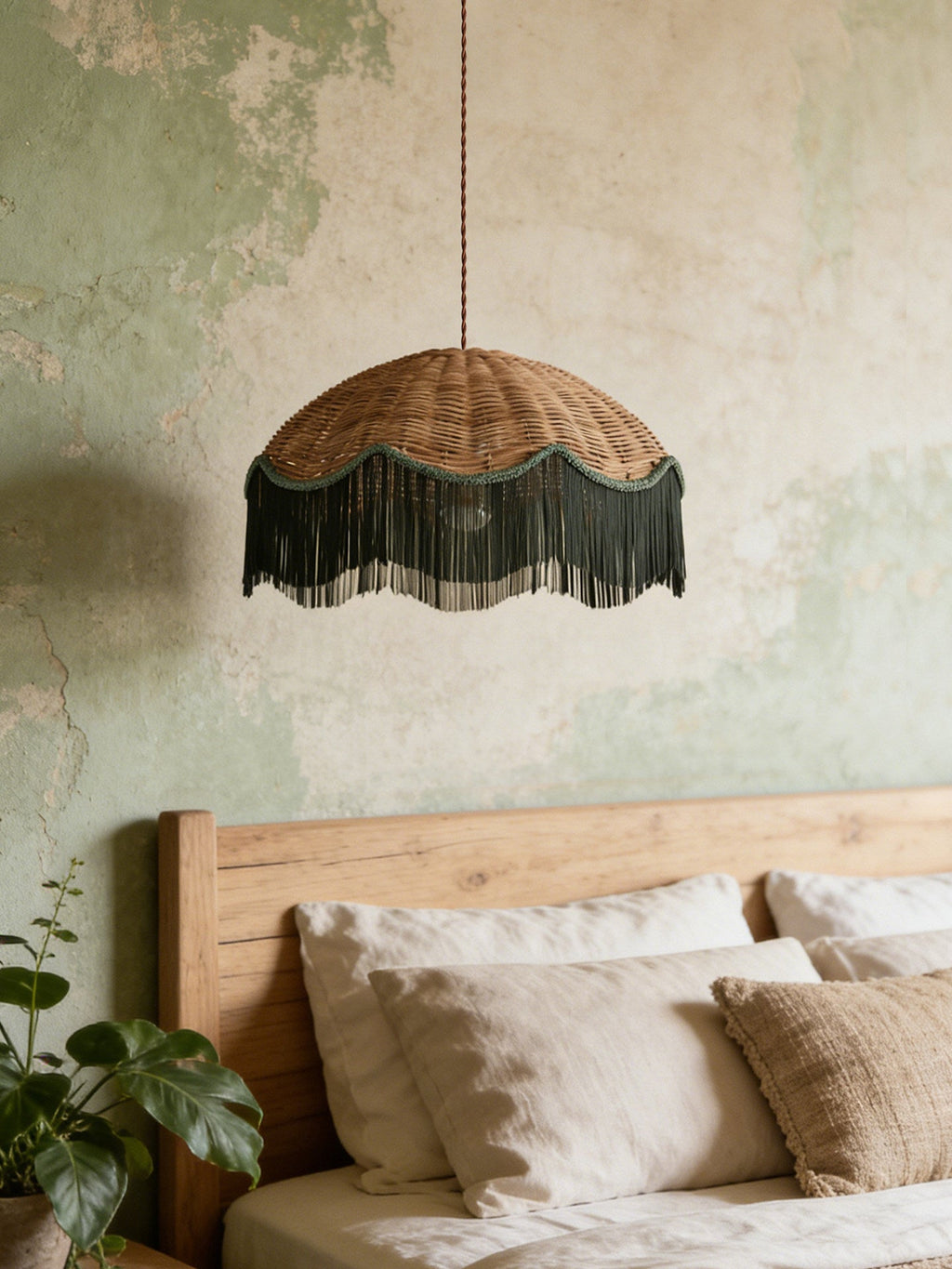 Rattan Pendant Light Over Dining Table — Pendant Light | Maison Monashee — view 3