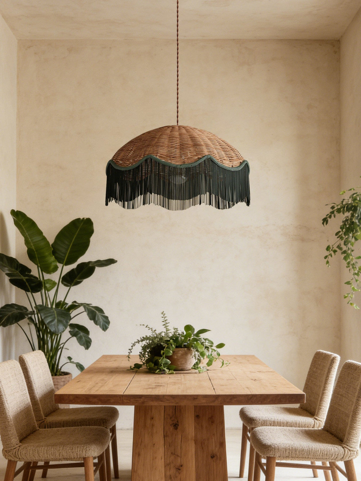 Rattan Pendant Light Over Dining Table — Pendant Light | Maison Monashee — view 5