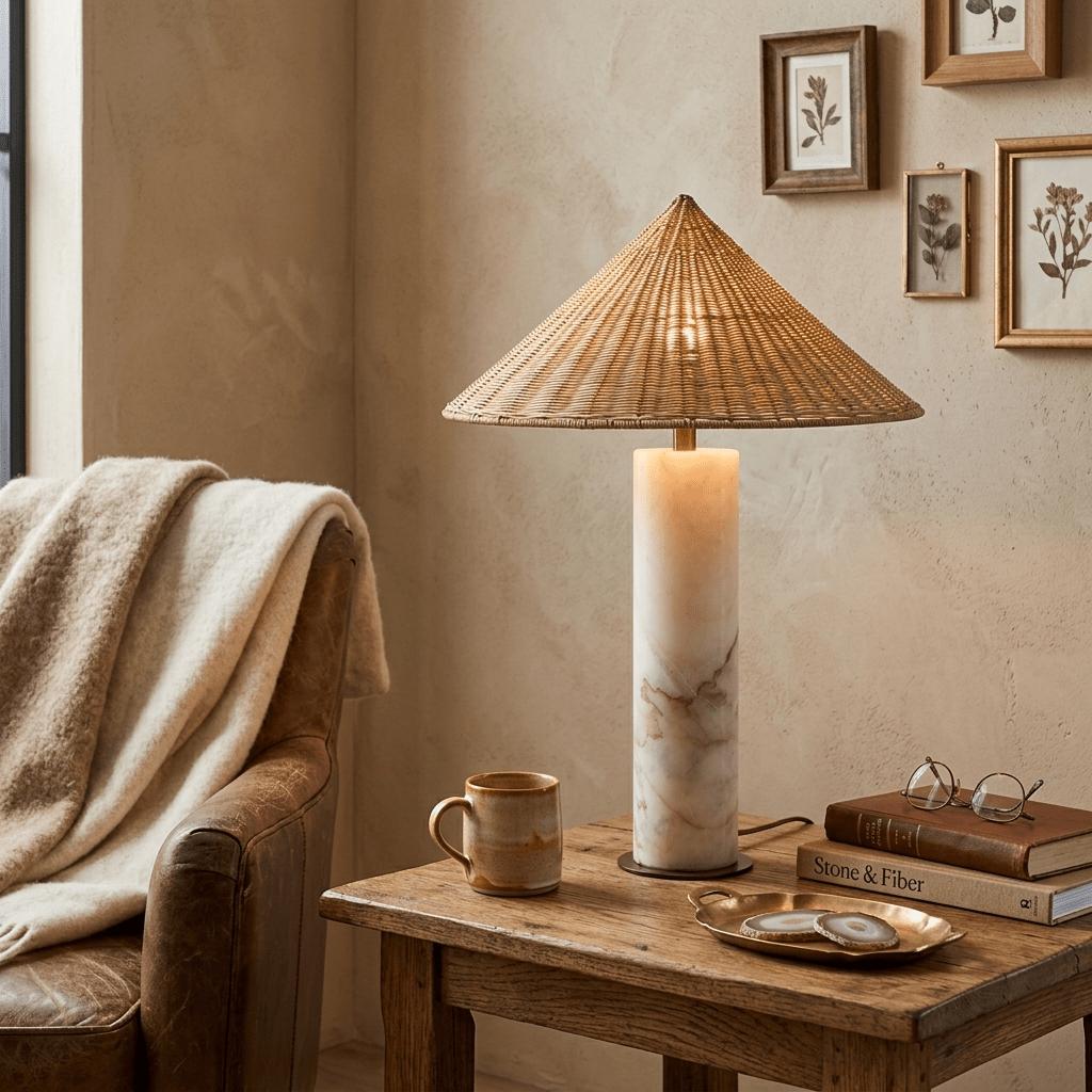 Large Rattan Table Lamp — Table Lamp | Maison Monashee — view 4