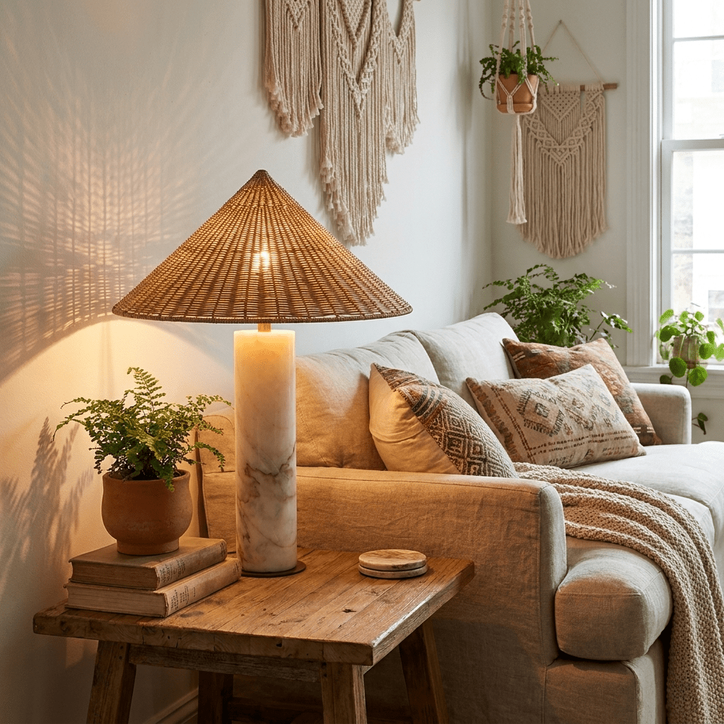Large Rattan Table Lamp — Table Lamp | Maison Monashee — view 2