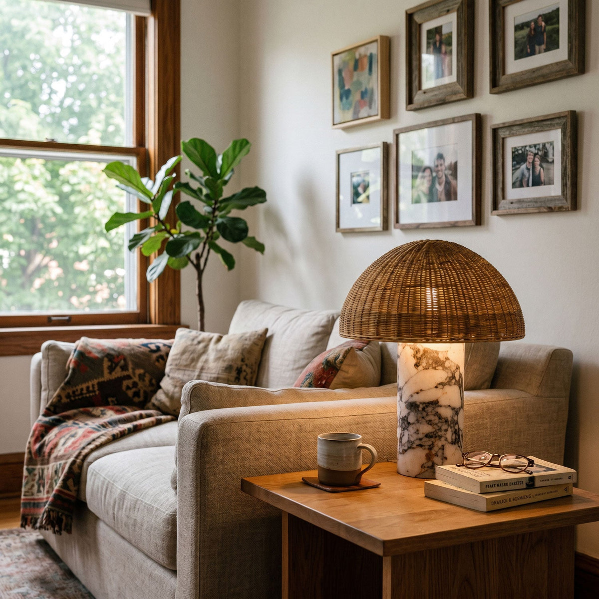 Woven Rattan Table Lamp — Table Lamp | Maison Monashee — view 10
