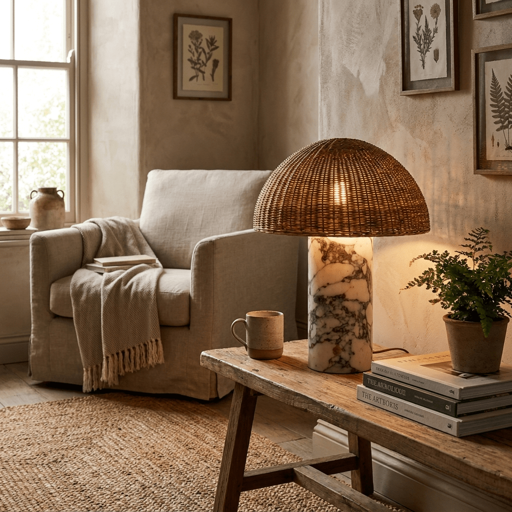 Woven Rattan Table Lamp — Table Lamp | Maison Monashee — view 2