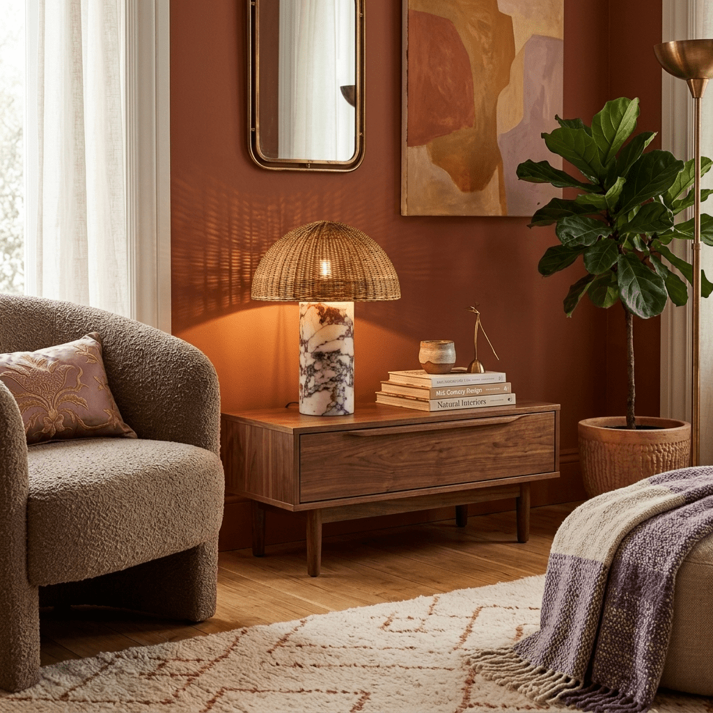 Woven Rattan Table Lamp — Table Lamp | Maison Monashee — view 3