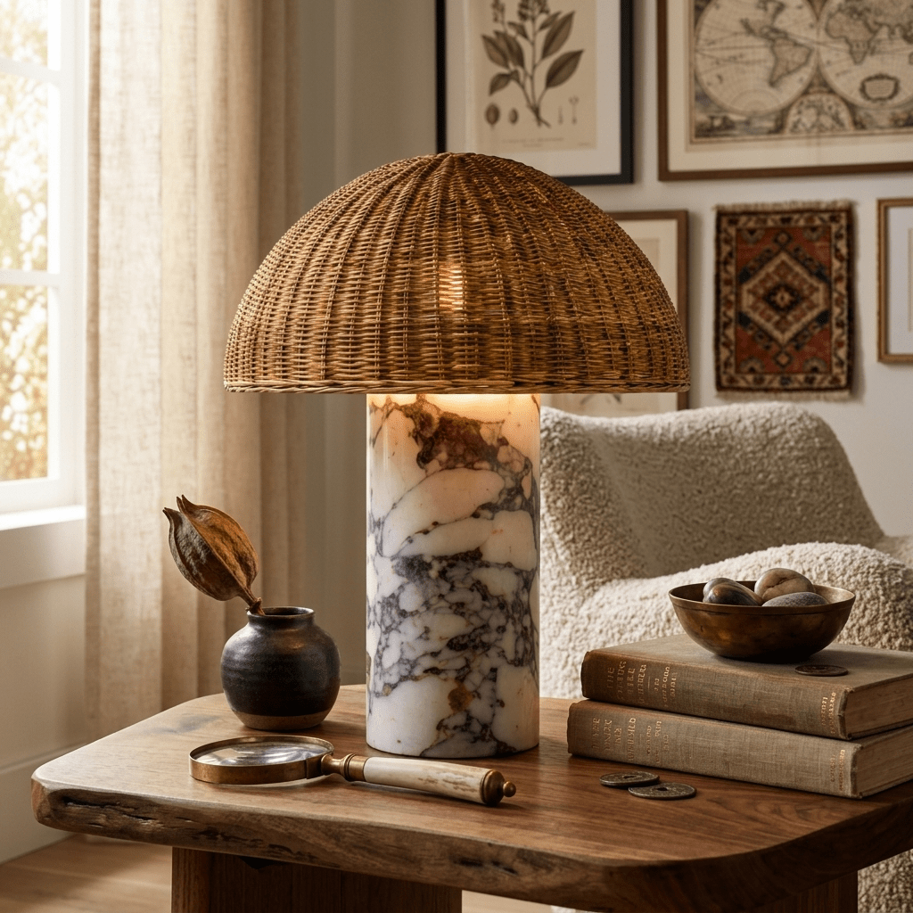 Woven Rattan Table Lamp — Table Lamp | Maison Monashee — view 5