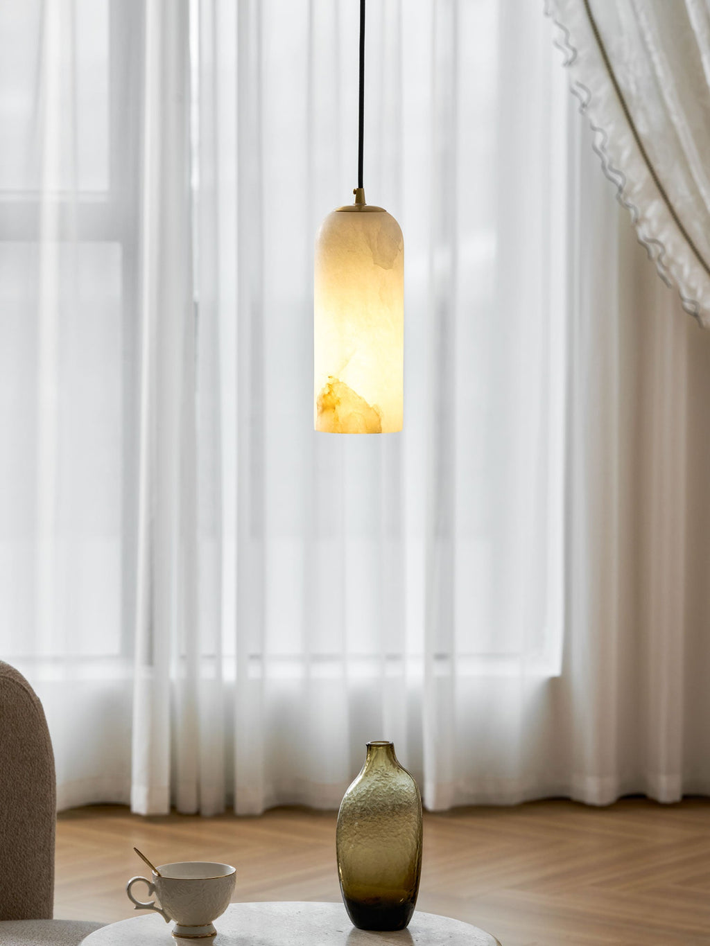 Modern Alabaster Pendant Light — Pendant Light | Maison Monashee — view 5