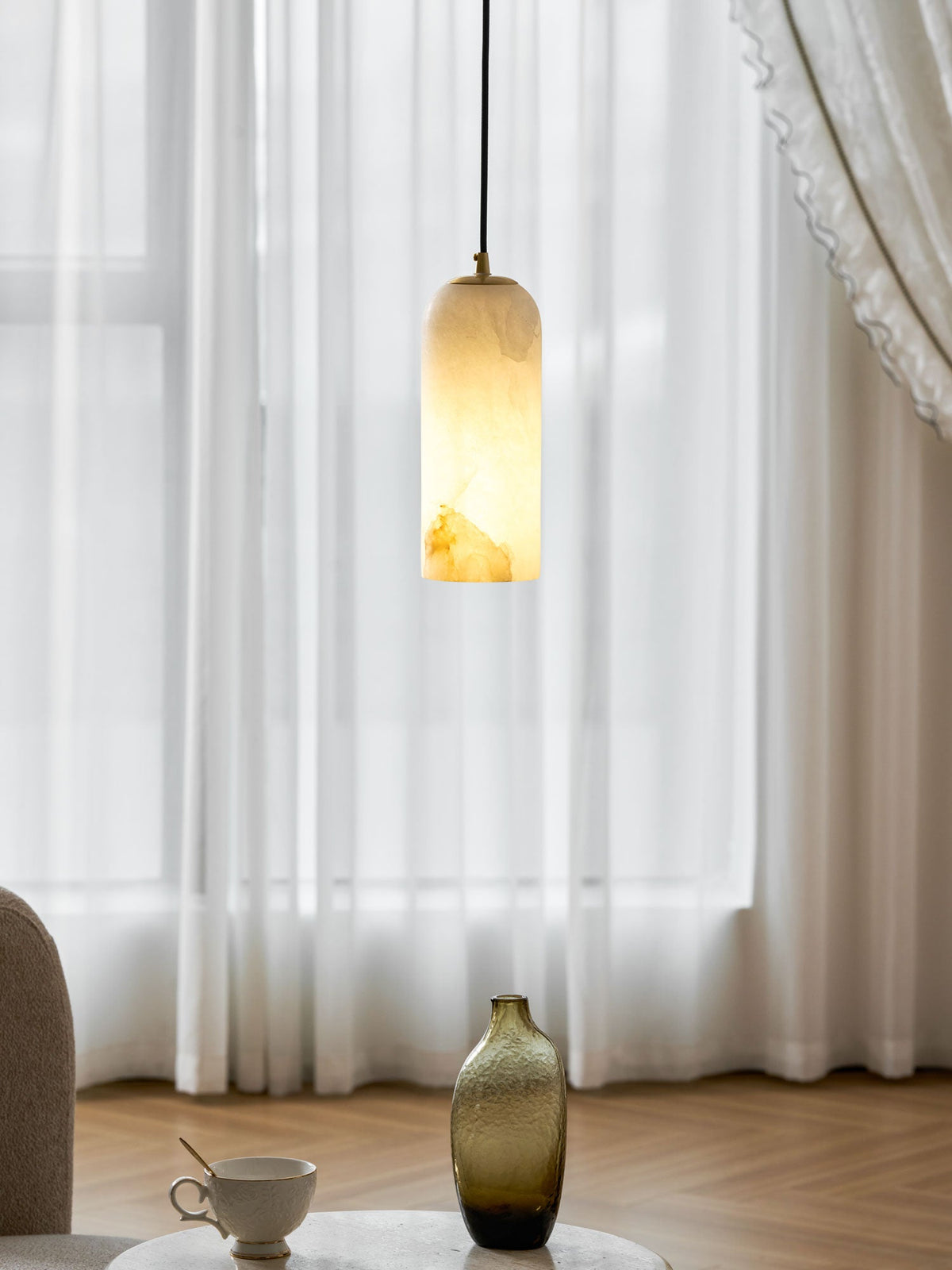 Modern Alabaster Pendant Light — Pendant Light | Maison Monashee — view 5