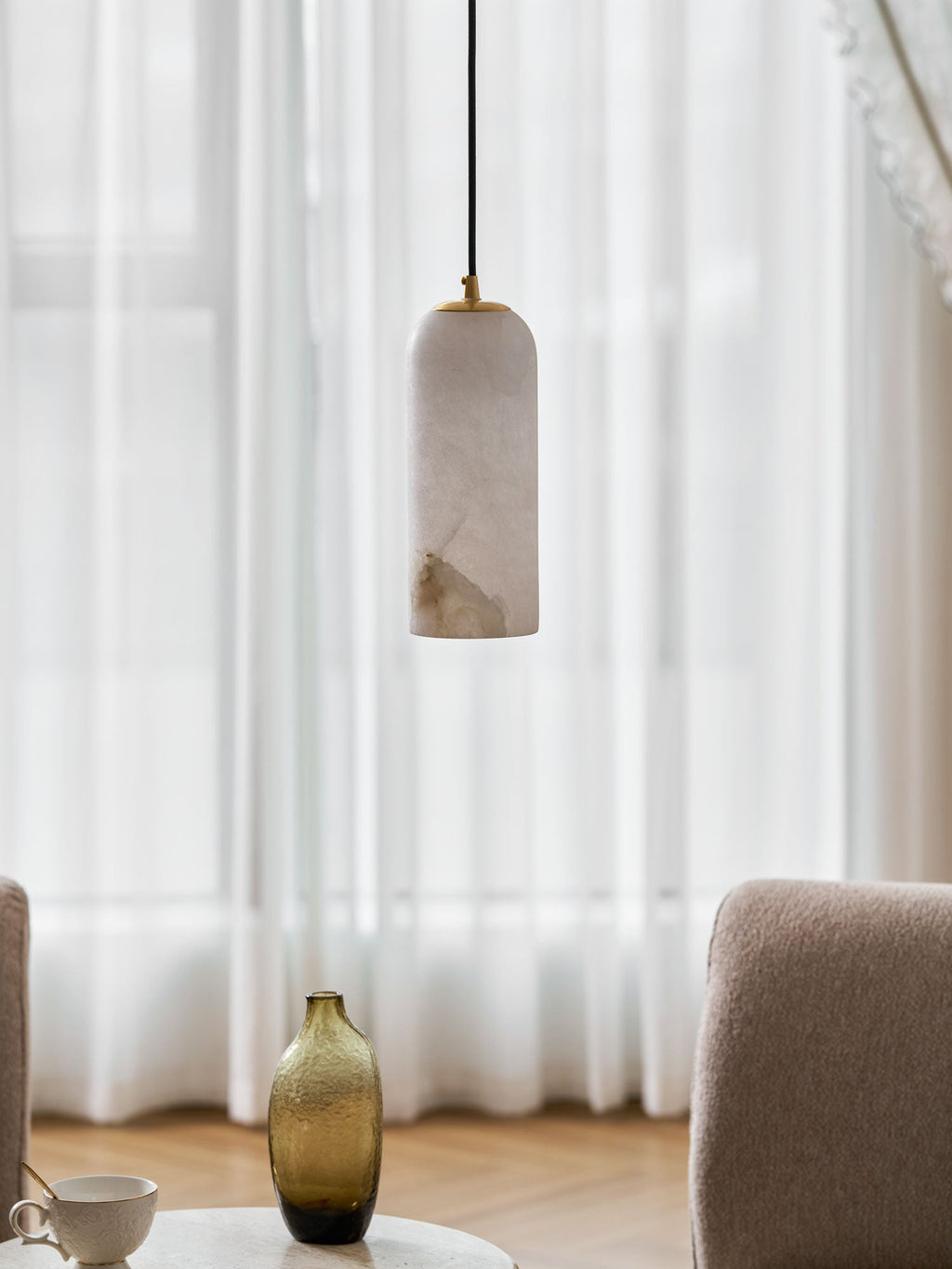 Modern Alabaster Pendant Light — Pendant Light | Maison Monashee — view 33