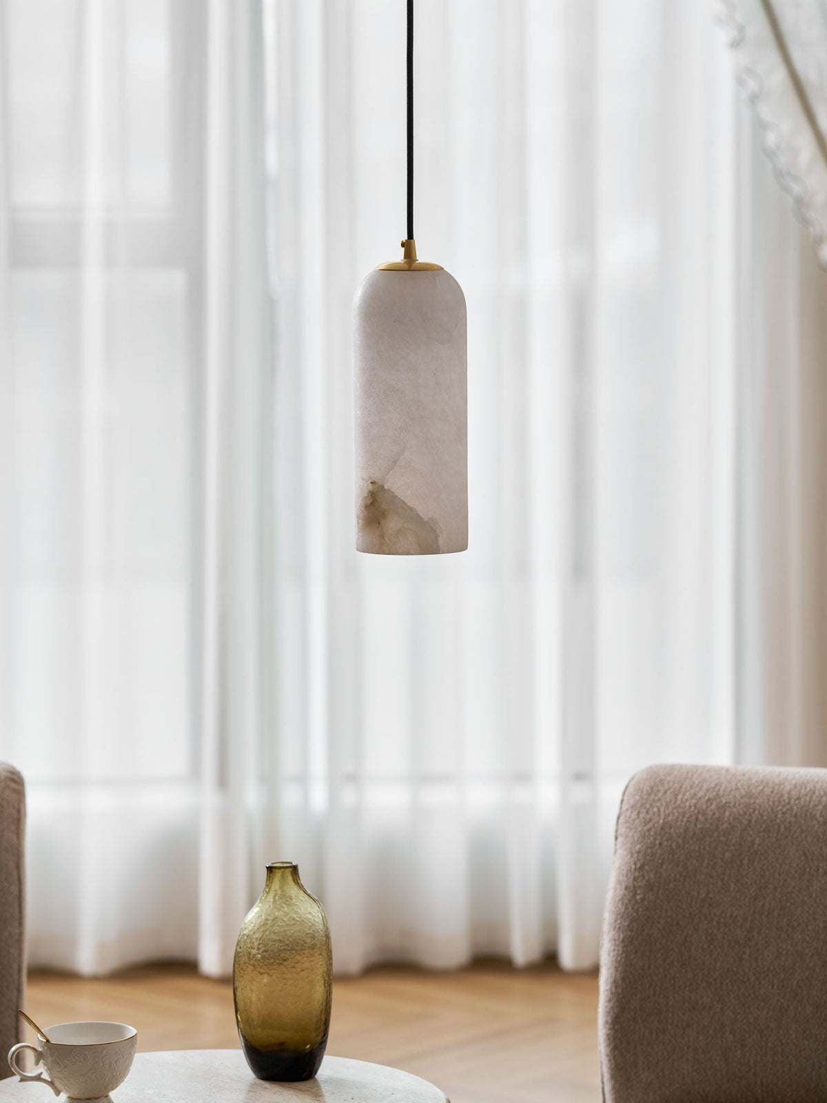Modern Alabaster Pendant Light — Pendant Light | Maison Monashee — view 33