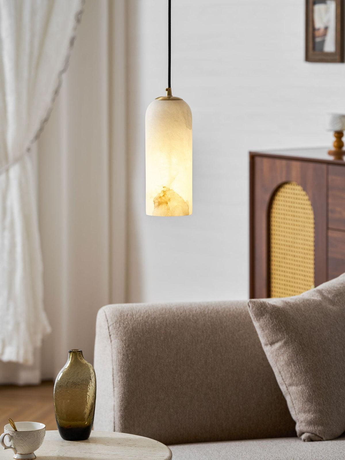 Modern Alabaster Pendant Light — Pendant Light | Maison Monashee — view 32