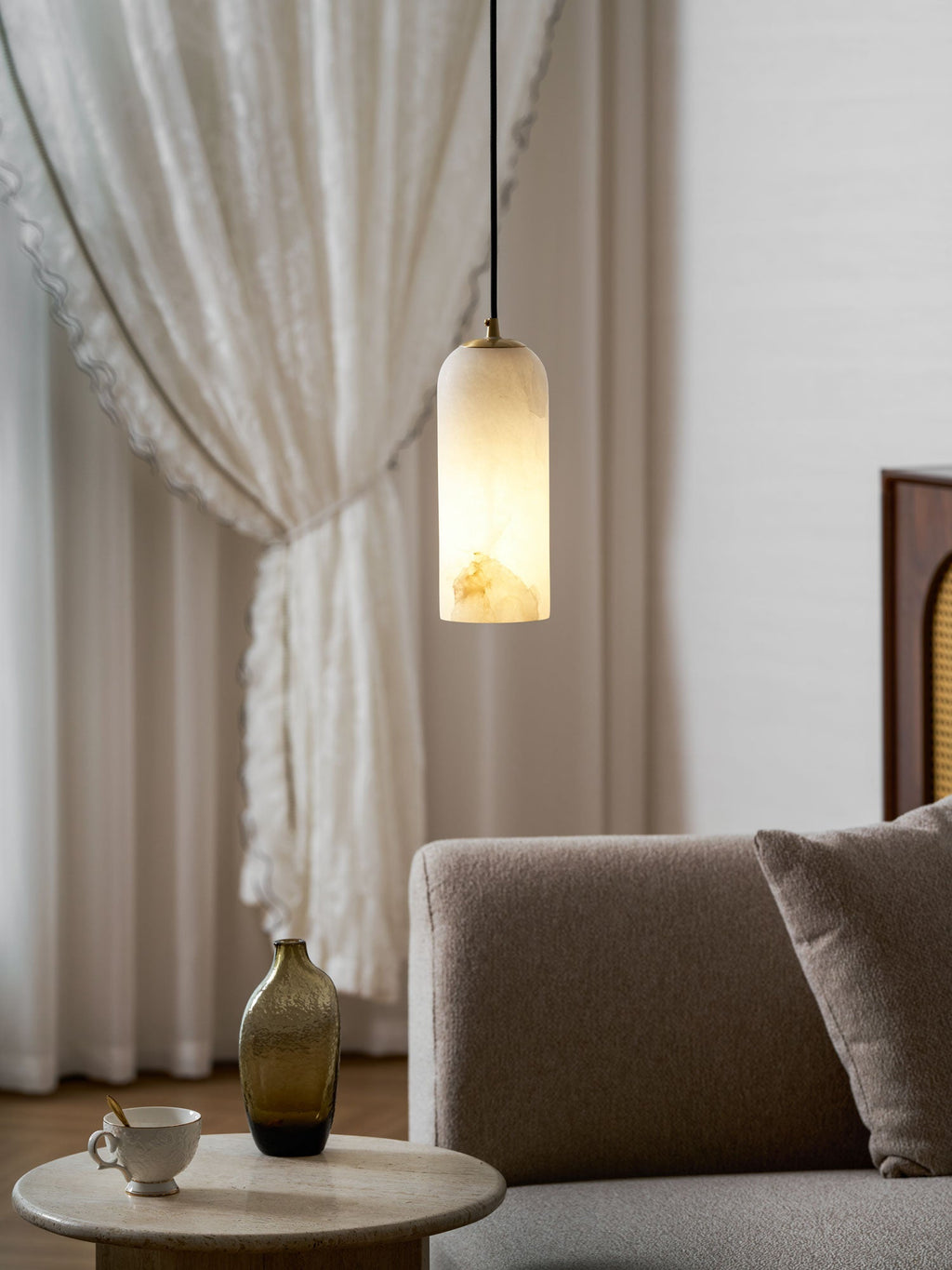 Modern Alabaster Pendant Light — Pendant Light | Maison Monashee — view 3