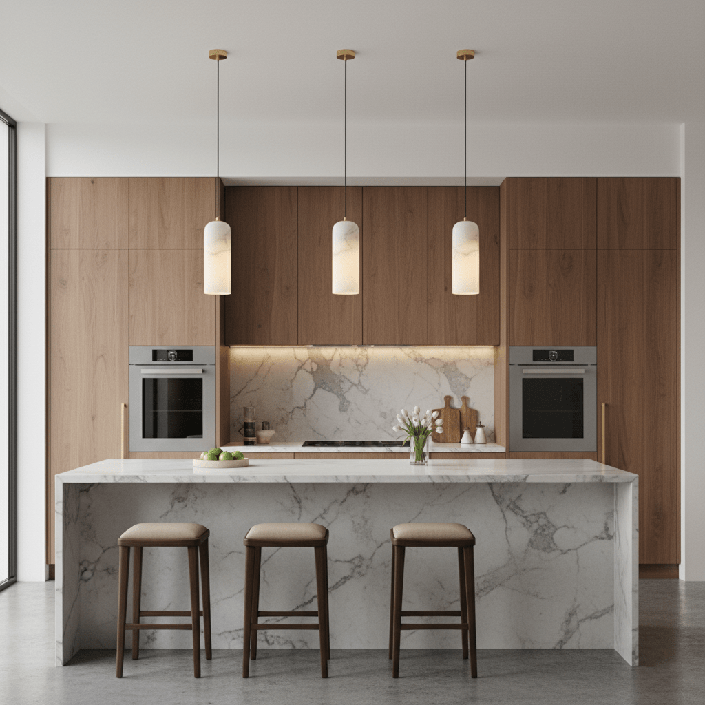 Modern Alabaster Pendant Light — Pendant Light | Maison Monashee — view 7