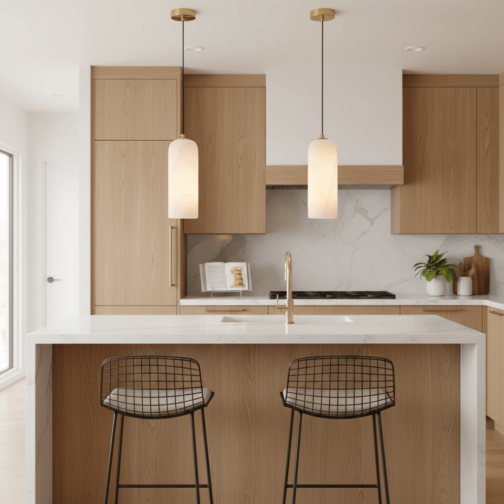 Modern Alabaster Pendant Light — Pendant Light | Maison Monashee — view 6