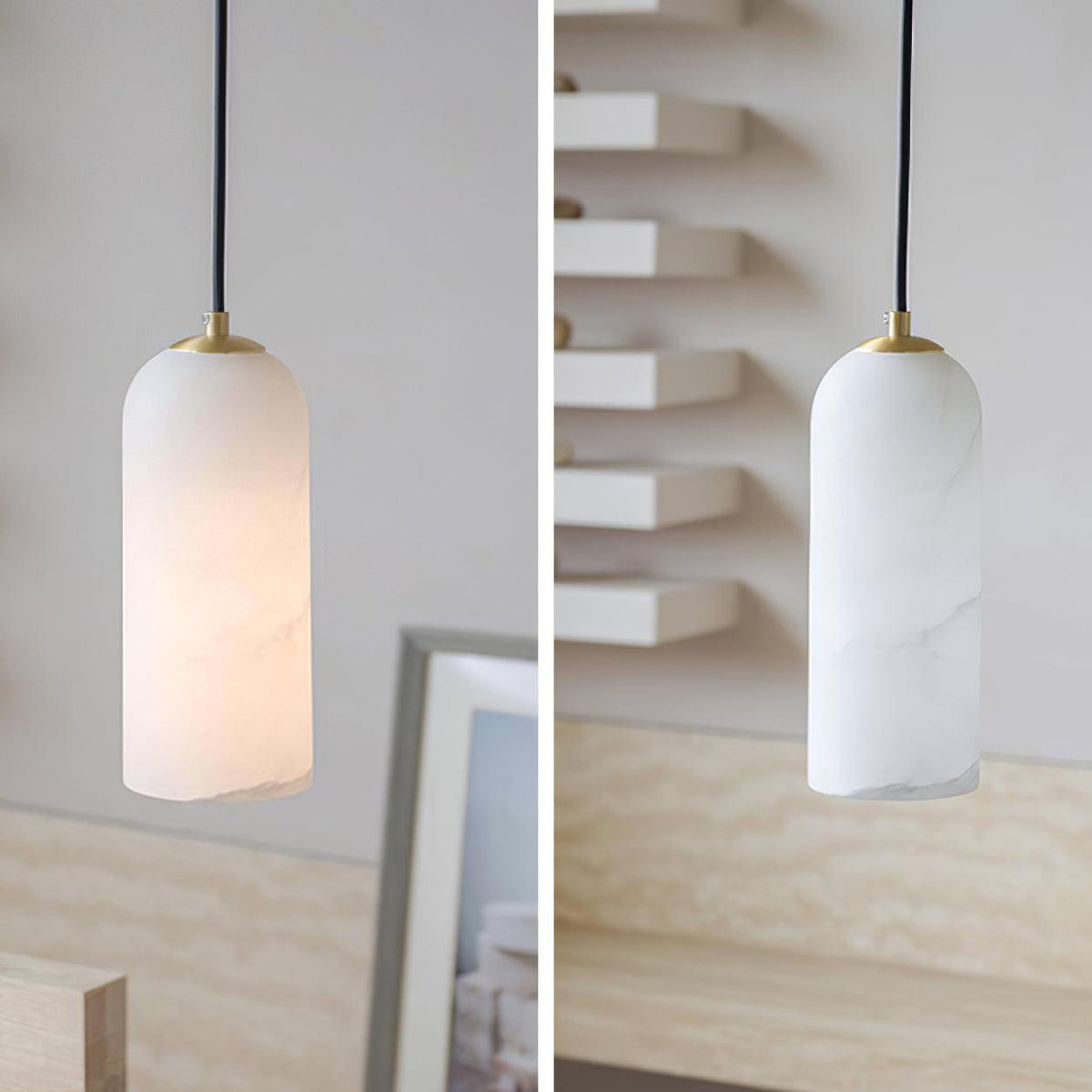 Modern Alabaster Pendant Light — Pendant Light | Maison Monashee — view 14