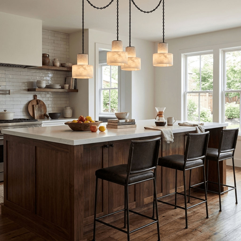 Black Metal Drum Pendant Light — Pendant Light | Maison Monashee — view 5