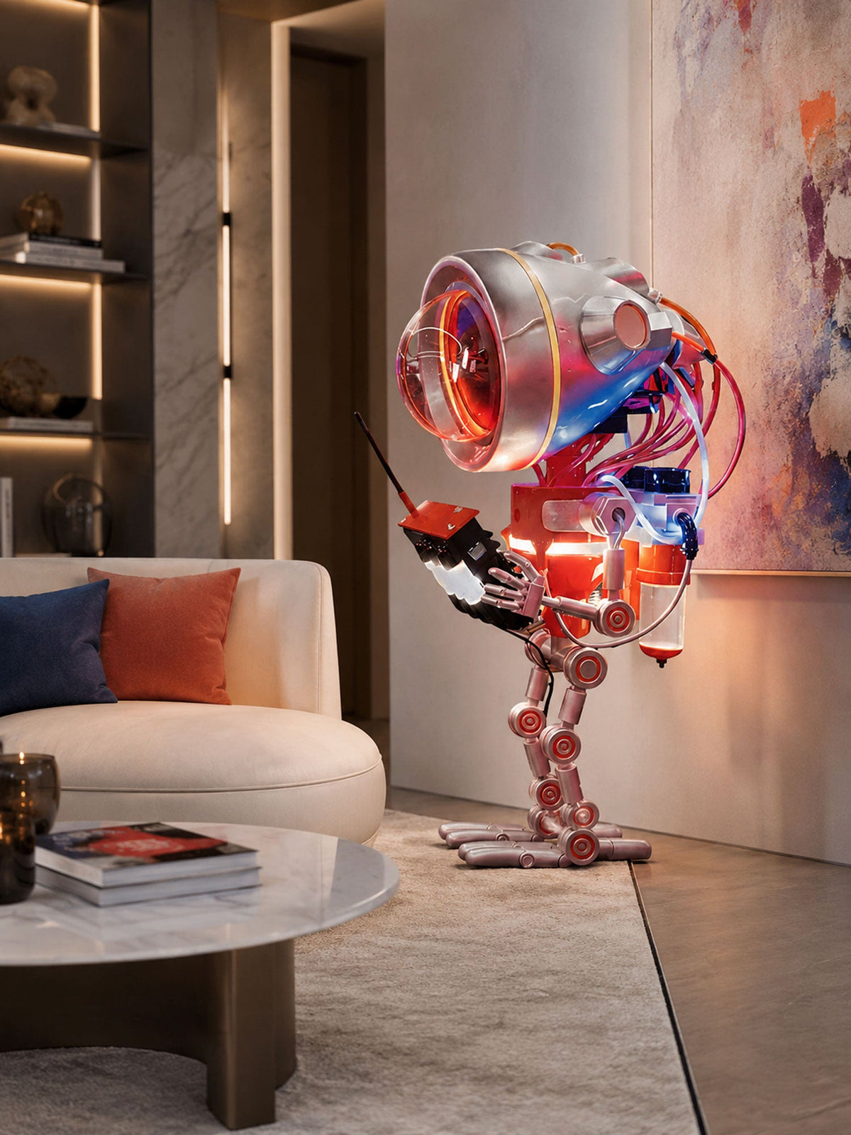 Tall Red Floor Lamp — Floor Lamp | Maison Monashee — view 9