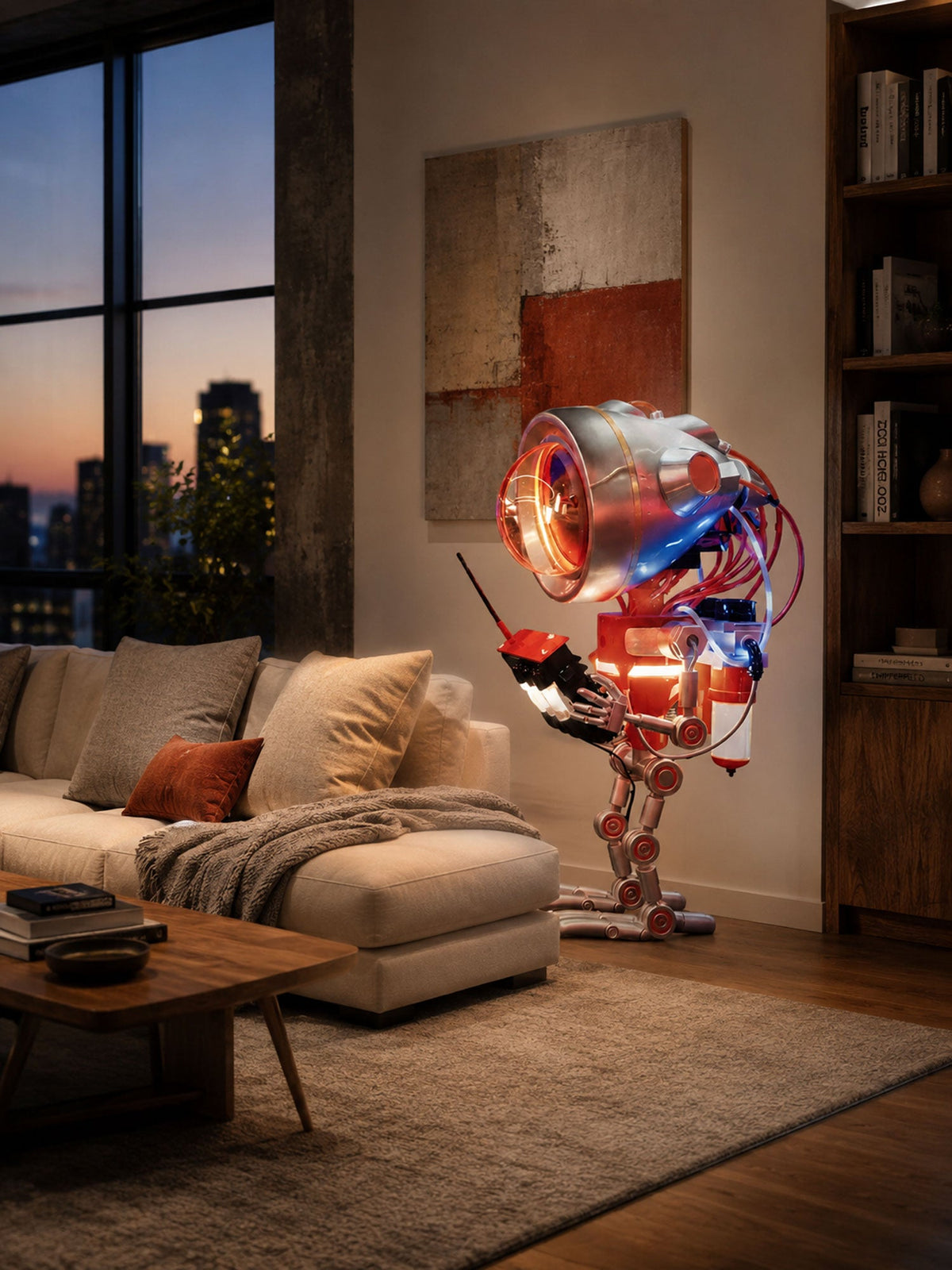 Tall Red Floor Lamp — Floor Lamp | Maison Monashee — view 8