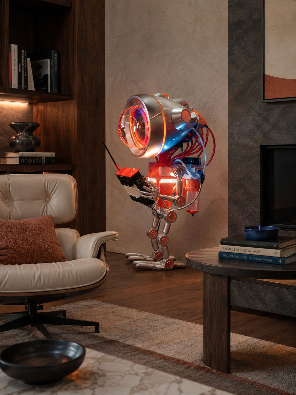 Tall Red Floor Lamp — Floor Lamp | Maison Monashee — view 3
