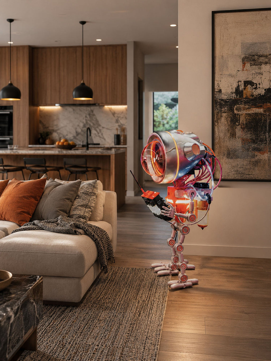 Tall Red Floor Lamp — Floor Lamp | Maison Monashee — view 7