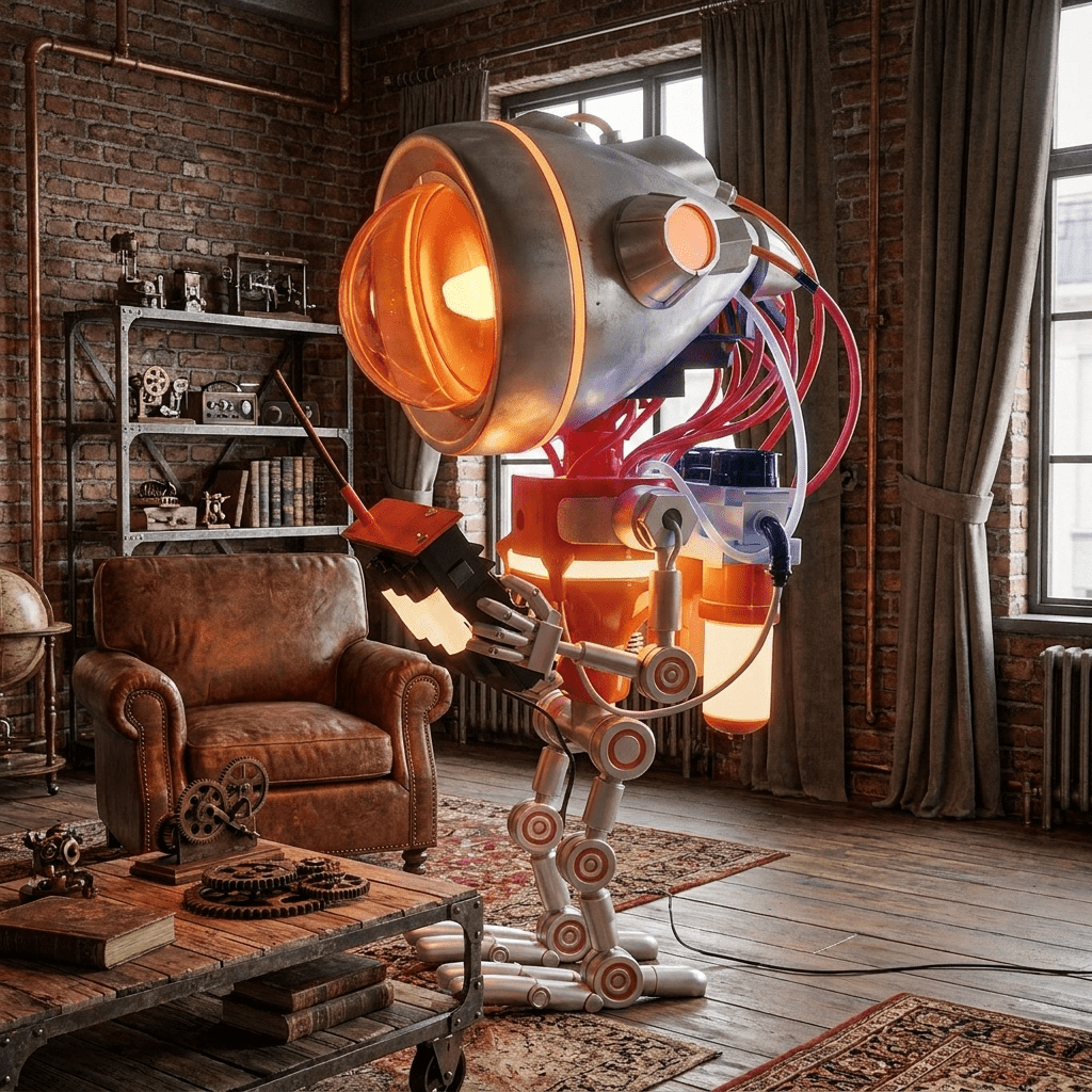 Tall Red Floor Lamp — Floor Lamp | Maison Monashee — view 5