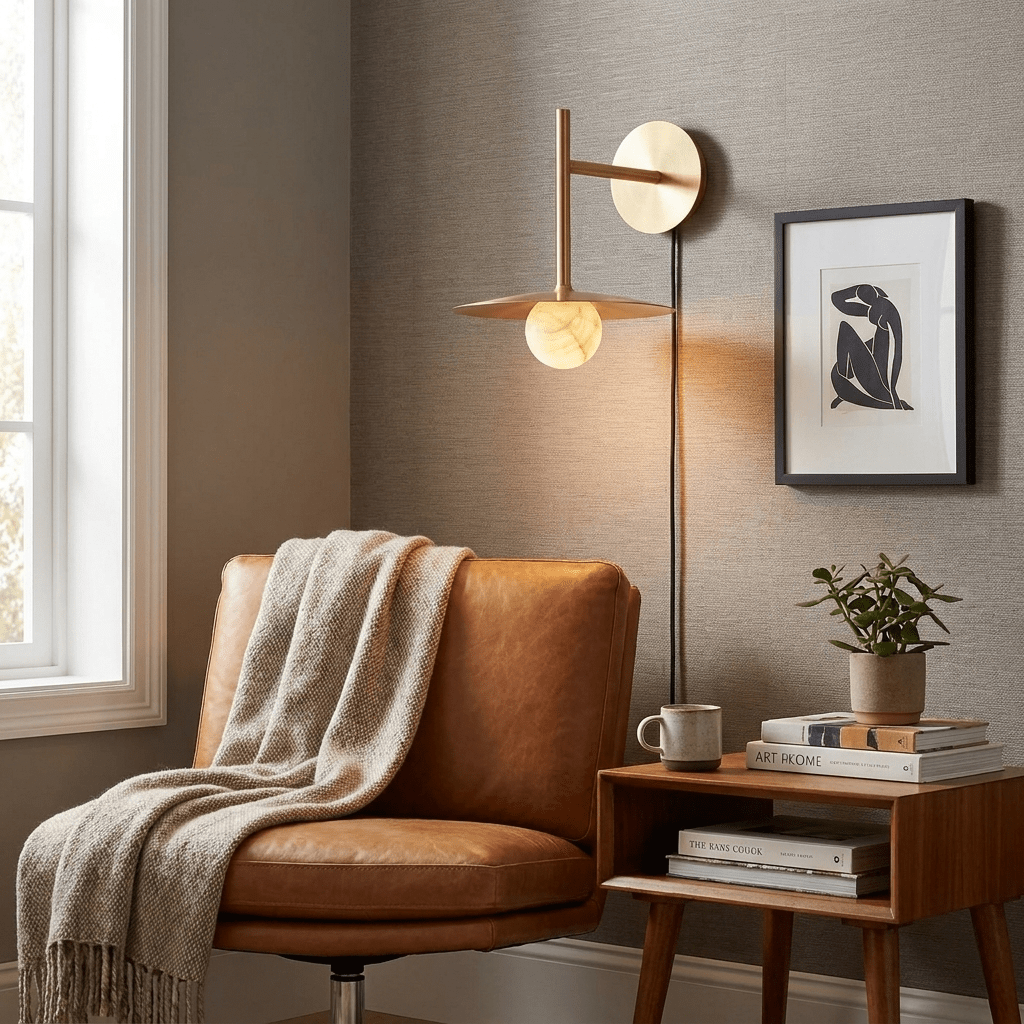 Alabaster Sconce Light Fixture — Wall Sconce | Maison Monashee — view 2