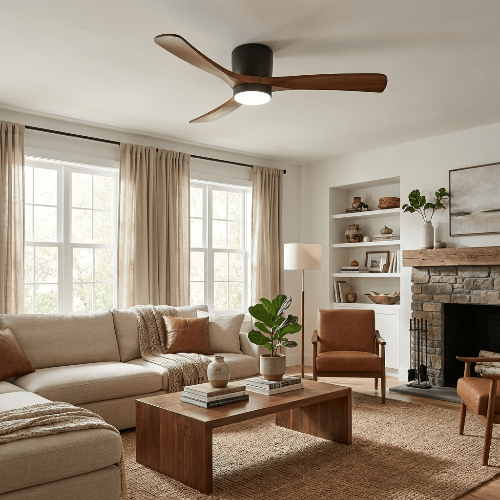 Grey Ceiling Fan with Light — Ceiling Fan | Maison Monashee — view 2