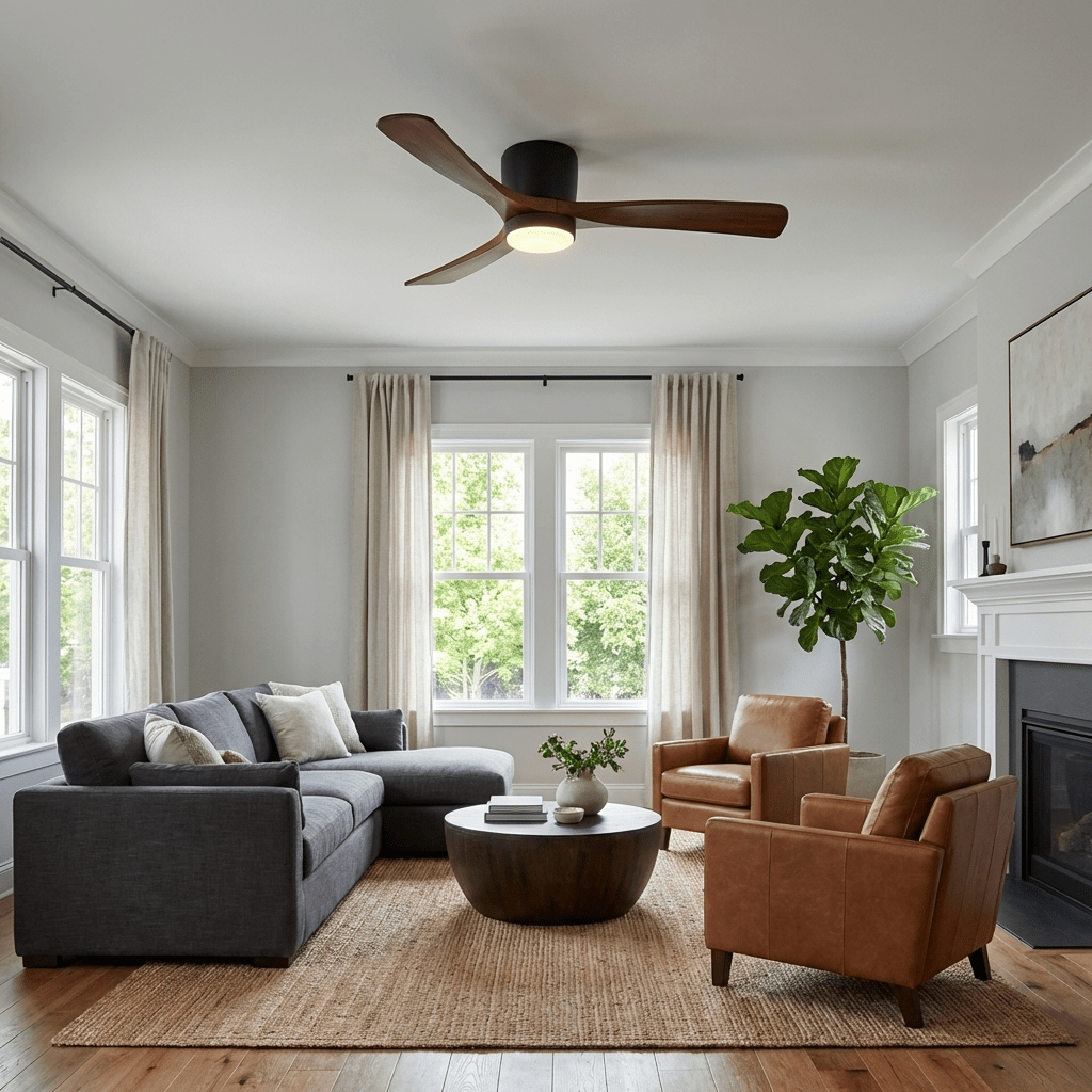 Grey Ceiling Fan with Light — Ceiling Fan | Maison Monashee — view 10