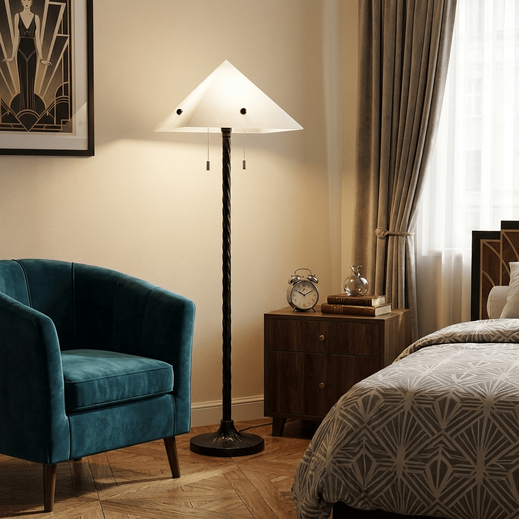 Vintage Black Metal Floor Lamp — Floor Lamp | Maison Monashee — view 2