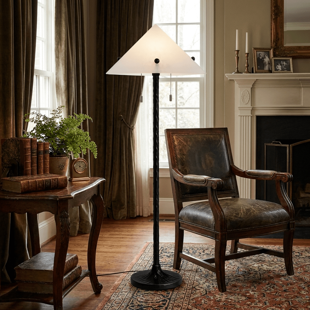 Vintage Black Metal Floor Lamp — Floor Lamp | Maison Monashee — view 7