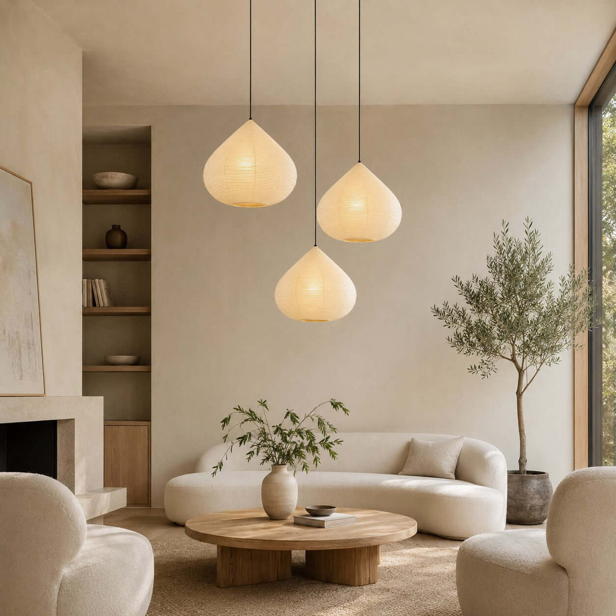 Large Paper Lantern Pendant Light — Pendant Light | Maison Monashee — view 2