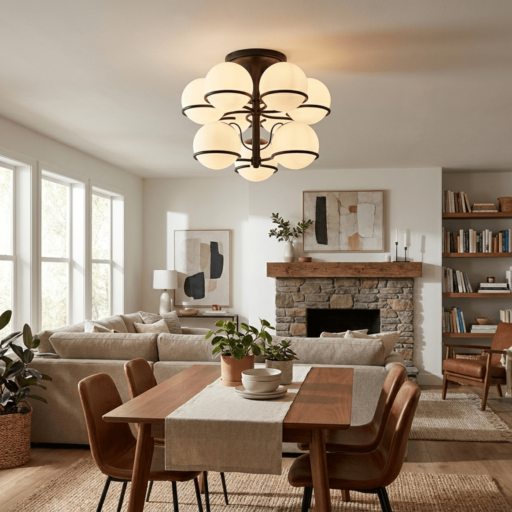Glass Globe Chandelier Light — Chandelier | Maison Monashee — view 2