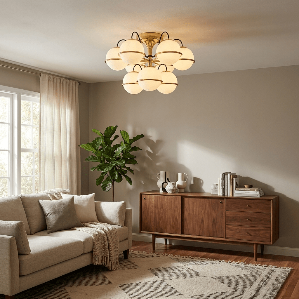 Glass Globe Chandelier Light — Chandelier | Maison Monashee — view 15