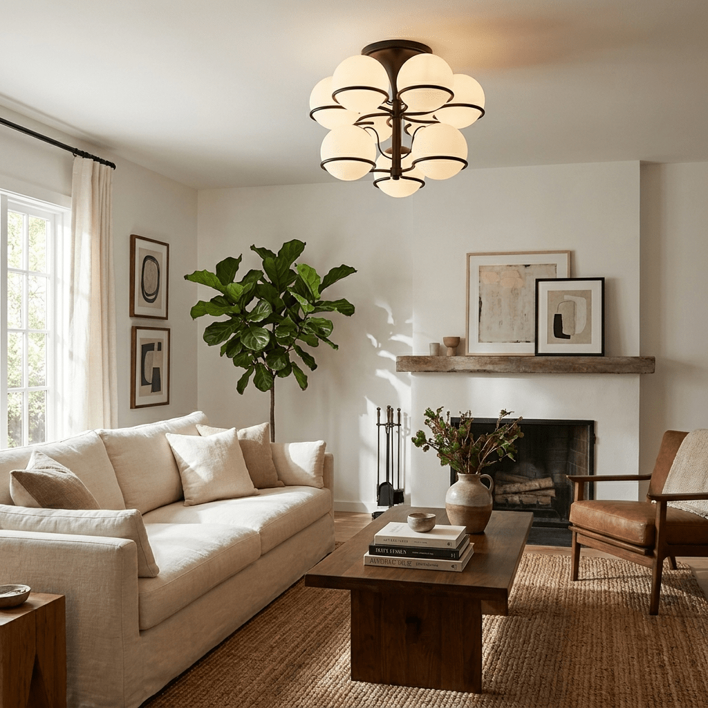 Glass Globe Chandelier Light — Chandelier | Maison Monashee — view 4