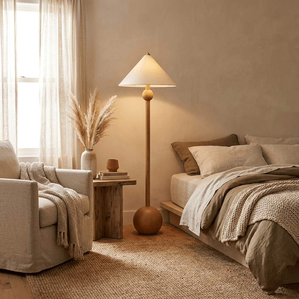 Walnut Wood Floor Lamp — Floor Lamp | Maison Monashee — view 2